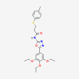 3-(p-tolylthio)-N-(5-(3,4,5-triethoxyphenyl)-1,3,4-oxadiazol-2-yl)propanamide