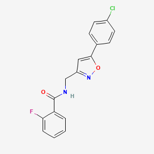 N-((5-(4-chlorophenyl)isoxazol-3-yl)methyl)-2-fluorobenzamide