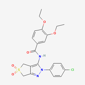 N-(2-(4-chlorophenyl)-5,5-dioxido-4,6-dihydro-2H-thieno[3,4-c]pyrazol-3-yl)-3,4-diethoxybenzamide
