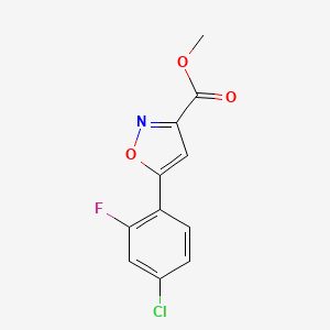 molecular formula C11H7ClFNO3 B2389580 Methyl 5-(4-Chloro-2-fluorophenyl)isoxazole-3-carboxylate CAS No. 2112819-70-0