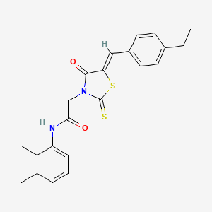 molecular formula C22H22N2O2S2 B2389584 N-(2,3-dimethylphenyl)-2-[(5Z)-5-[(4-ethylphenyl)methylidene]-4-oxo-2-sulfanylidene-1,3-thiazolidin-3-yl]acetamide 
