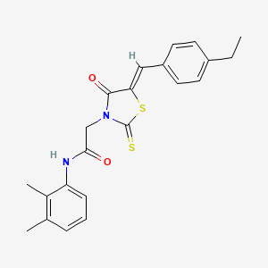 molecular formula C22H22N2O2S2 B2389584 N-(2,3-dimethylphenyl)-2-[(5Z)-5-[(4-ethylphenyl)methylidene]-4-oxo-2-sulfanylidene-1,3-thiazolidin-3-yl]acetamide CAS No. 425662-62-0
