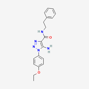 molecular formula C19H21N5O2 B2389585 5-amino-1-(4-ethoxyphenyl)-N-phenethyl-1H-1,2,3-triazole-4-carboxamide CAS No. 929961-17-1
