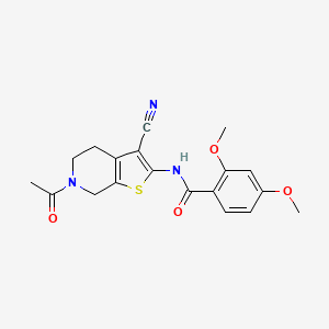 molecular formula C19H19N3O4S B2389591 N-{6-acetyl-3-cyano-4H,5H,6H,7H-thieno[2,3-c]pyridin-2-yl}-2,4-dimethoxybenzamide CAS No. 864858-52-6
