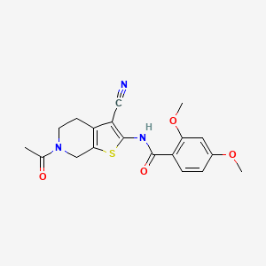molecular formula C19H19N3O4S B2389591 N-(6-acetyl-3-cyano-5,7-dihydro-4H-thieno[2,3-c]pyridin-2-yl)-2,4-dimethoxybenzamide CAS No. 864858-52-6