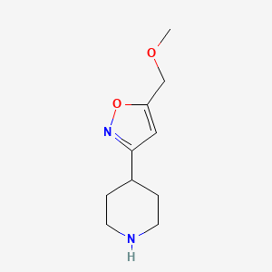 molecular formula C10H16N2O2 B2389595 5-(Methoxymethyl)-3-piperidin-4-yl-1,2-oxazole CAS No. 2344677-71-8