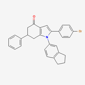 2-(4-Bromophenyl)-1-indan-5-YL-6-phenyl-5,6,7-trihydroindol-4-one