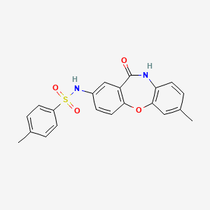 molecular formula C21H18N2O4S B2389601 4-methyl-N-(2-methyl-6-oxo-5H-benzo[b][1,4]benzoxazepin-8-yl)benzenesulfonamide CAS No. 866152-15-0