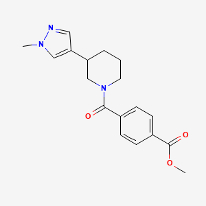 molecular formula C18H21N3O3 B2389602 methyl 4-[3-(1-methyl-1H-pyrazol-4-yl)piperidine-1-carbonyl]benzoate CAS No. 2319856-26-1