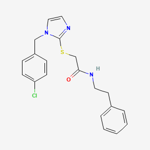 molecular formula C20H20ClN3OS B2389604 2-((1-(4-chlorobenzyl)-1H-imidazol-2-yl)thio)-N-phenethylacetamide CAS No. 869346-78-1