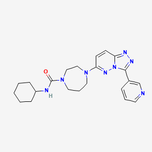molecular formula C22H28N8O B2389607 N-Cyclohexyl-4-(3-pyridin-3-yl-[1,2,4]triazolo[4,3-b]pyridazin-6-yl)-1,4-diazepane-1-carboxamide CAS No. 2380184-50-7