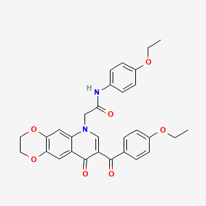 2-[8-(4-ethoxybenzoyl)-9-oxo-2,3-dihydro-[1,4]dioxino[2,3-g]quinolin-6-yl]-N-(4-ethoxyphenyl)acetamide