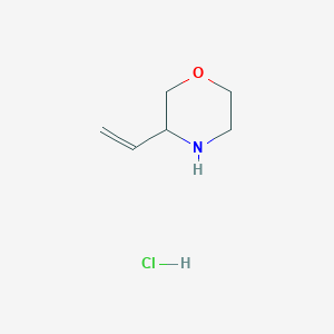 molecular formula C6H12ClNO B2389629 3-Ethenylmorpholine;hydrochloride CAS No. 2551115-60-5