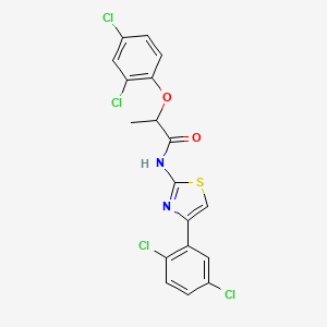 2-(2,4-dichlorophenoxy)-N-[4-(2,5-dichlorophenyl)-1,3-thiazol-2-yl]propanamide
