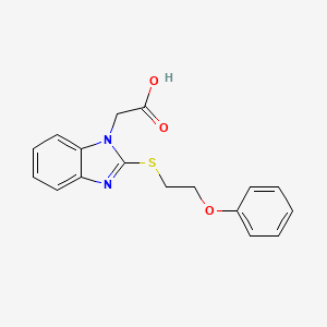 molecular formula C17H16N2O3S B2389662 {2-[(2-phenoxyethyl)thio]-1H-benzimidazol-1-yl}acetic acid CAS No. 313518-12-6