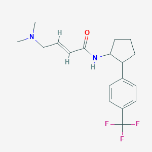 molecular formula C18H23F3N2O B2389663 (E)-4-(Dimethylamino)-N-[2-[4-(trifluoromethyl)phenyl]cyclopentyl]but-2-enamide CAS No. 2411336-23-5