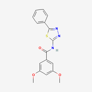 molecular formula C17H15N3O3S B2389664 3,5-dimethoxy-N-(5-phenyl-1,3,4-thiadiazol-2-yl)benzamide CAS No. 313256-07-4