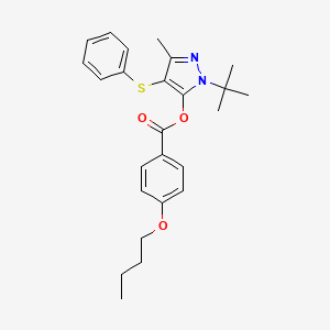 (2-Tert-butyl-5-methyl-4-phenylsulfanylpyrazol-3-yl) 4-butoxybenzoate
