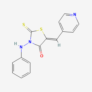 molecular formula C15H11N3OS2 B2389675 (Z)-3-(phenylamino)-5-(pyridin-4-ylmethylene)-2-thioxothiazolidin-4-one CAS No. 488825-68-9