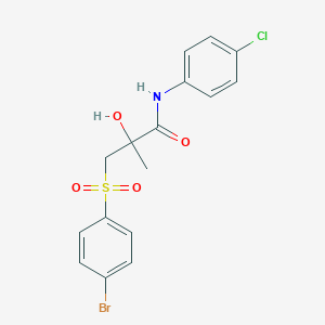 3-[(4-bromophenyl)sulfonyl]-N-(4-chlorophenyl)-2-hydroxy-2-methylpropanamide