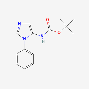 molecular formula C14H17N3O2 B2389706 tert-butyl N-(1-phenyl-1H-imidazol-5-yl)carbamate CAS No. 1864014-56-1