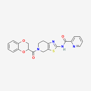 N-(5-(2,3-dihydrobenzo[b][1,4]dioxine-2-carbonyl)-4,5,6,7-tetrahydrothiazolo[5,4-c]pyridin-2-yl)picolinamide