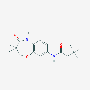 3,3-dimethyl-N-(3,3,5-trimethyl-4-oxo-2,3,4,5-tetrahydrobenzo[b][1,4]oxazepin-8-yl)butanamide
