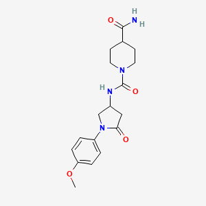 N1-(1-(4-methoxyphenyl)-5-oxopyrrolidin-3-yl)piperidine-1,4-dicarboxamide