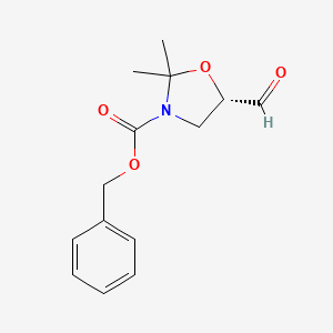 molecular formula C14H17NO4 B2389726 benzyl (5S)-5-formyl-2,2-dimethyl-1,3-oxazolidine-3-carboxylate CAS No. 134038-74-7