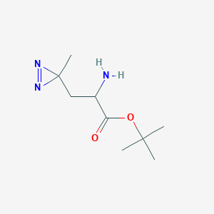 molecular formula C9H17N3O2 B2389744 Tert-butyl 2-amino-3-(3-methyldiazirin-3-yl)propanoate CAS No. 2168834-77-1