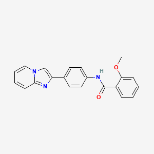 molecular formula C21H17N3O2 B2389798 N-(4-imidazo[1,2-a]pyridin-2-ylphenyl)-2-methoxybenzamide 