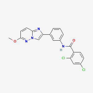 molecular formula C20H14Cl2N4O2 B2389839 2,4-dichloro-N-(3-(6-methoxyimidazo[1,2-b]pyridazin-2-yl)phenyl)benzamide CAS No. 953149-25-2
