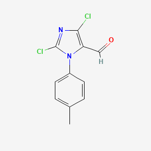 molecular formula C11H8Cl2N2O B2389863 2,5-Dichloro-3-(4-methylphenyl)imidazole-4-carbaldehyde CAS No. 1314745-29-3