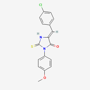 molecular formula C17H13ClN2O2S B2389864 (5Z)-5-[(4-chlorophenyl)methylidene]-3-(4-methoxyphenyl)-2-sulfanylideneimidazolidin-4-one CAS No. 62468-48-8