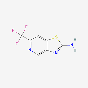 molecular formula C7H4F3N3S B2389869 Thiazolo[4,5-c]pyridin-2-amine,6-(trifluoromethyl)- CAS No. 1266118-94-8