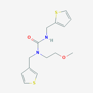 molecular formula C14H18N2O2S2 B2389872 1-(2-Methoxyethyl)-3-(thiophen-2-ylmethyl)-1-(thiophen-3-ylmethyl)urea CAS No. 1219914-83-6
