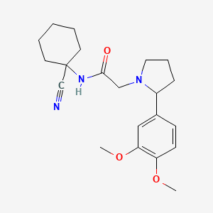 molecular formula C21H29N3O3 B2389881 N-(1-cyanocyclohexyl)-2-[2-(3,4-dimethoxyphenyl)pyrrolidin-1-yl]acetamide CAS No. 1241469-16-8