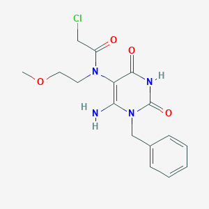 molecular formula C16H19ClN4O4 B2389898 N-(6-amino-1-benzyl-2,4-dioxo-1,2,3,4-tetrahydropyrimidin-5-yl)-2-chloro-N-(2-methoxyethyl)acetamide CAS No. 568555-81-7