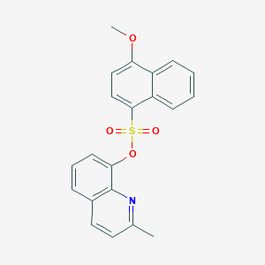 molecular formula C21H17NO4S B238990 2-Methyl-8-quinolinyl 4-methoxy-1-naphthalenesulfonate 