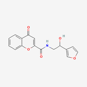 molecular formula C16H13NO5 B2389918 N-(2-(furan-3-yl)-2-hydroxyethyl)-4-oxo-4H-chromene-2-carboxamide CAS No. 1396766-60-1