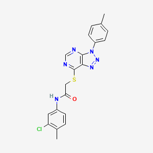 molecular formula C20H17ClN6OS B2389932 N-(3-chloro-4-methylphenyl)-2-((3-(p-tolyl)-3H-[1,2,3]triazolo[4,5-d]pyrimidin-7-yl)thio)acetamide CAS No. 863459-36-3