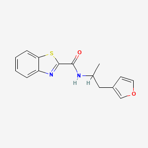 molecular formula C15H14N2O2S B2389967 N-[1-(furan-3-yl)propan-2-yl]-1,3-benzothiazole-2-carboxamide CAS No. 1798525-66-2