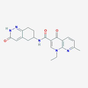 1-ethyl-7-methyl-4-oxo-N-(3-oxo-2,3,5,6,7,8-hexahydrocinnolin-6-yl)-1,4-dihydro-1,8-naphthyridine-3-carboxamide