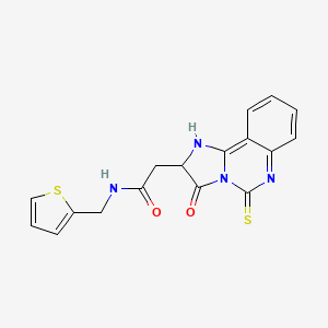 2-(3-oxo-5-thioxo-2,3,5,6-tetrahydroimidazo[1,2-c]quinazolin-2-yl)-N-(2-thienylmethyl)acetamide
