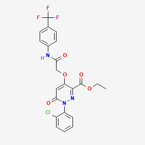 Ethyl 1-(2-chlorophenyl)-6-oxo-4-(2-oxo-2-((4-(trifluoromethyl)phenyl)amino)ethoxy)-1,6-dihydropyridazine-3-carboxylate