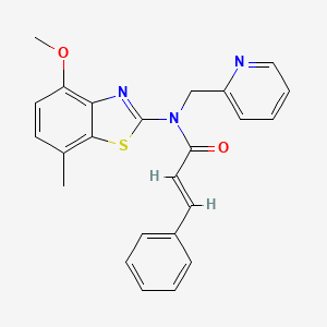 N-(4-methoxy-7-methylbenzo[d]thiazol-2-yl)-N-(pyridin-2-ylmethyl)cinnamamide