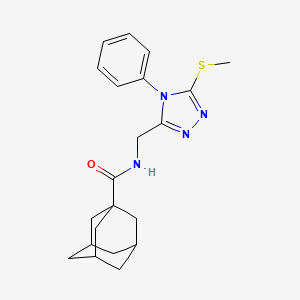 molecular formula C21H26N4OS B2390001 N-{[5-(methylsulfanyl)-4-phenyl-4H-1,2,4-triazol-3-yl]methyl}adamantane-1-carboxamide CAS No. 476452-04-7