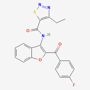 4-ethyl-N-(2-(4-fluorobenzoyl)benzofuran-3-yl)-1,2,3-thiadiazole-5-carboxamide