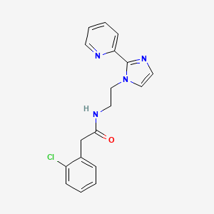 2-(2-chlorophenyl)-N-(2-(2-(pyridin-2-yl)-1H-imidazol-1-yl)ethyl)acetamide