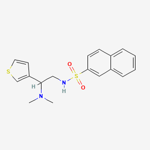 molecular formula C18H20N2O2S2 B2390006 N-(2-(dimethylamino)-2-(thiophen-3-yl)ethyl)naphthalene-2-sulfonamide CAS No. 946248-78-8